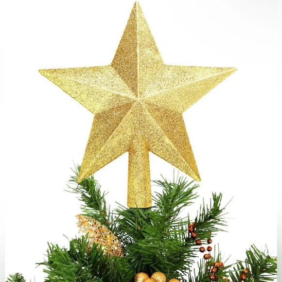Glitter Christmas Star Tree Topper for Holiday Decorations - Picture 1 of 5